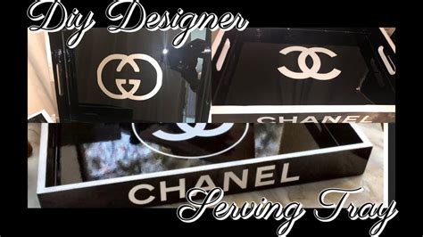 DIY Gucci and Chanel designer serving trays using my Cricut!